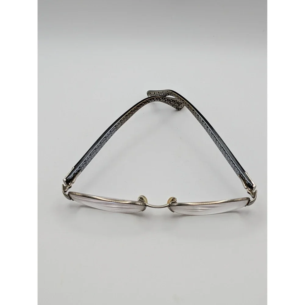 Coach HB 5027B Gunmetal‎ Rectangular Eyeglasses Frames Crystal Logo Temples